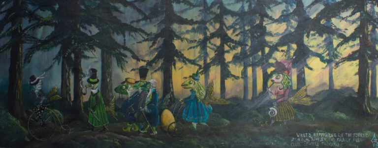 1F Kosmopoliten des Waldes. Acryl auf Leinwand Aus der Reihe Fischgesellschaft