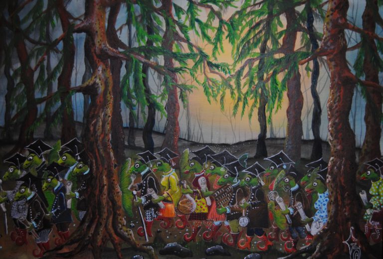 10F Walduniversität. Acryl auf Leinwand