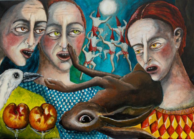 25W Anbetungs des Mondes in Angesichts einer Tragödie. Acryl auf Leinwand 50+70cm